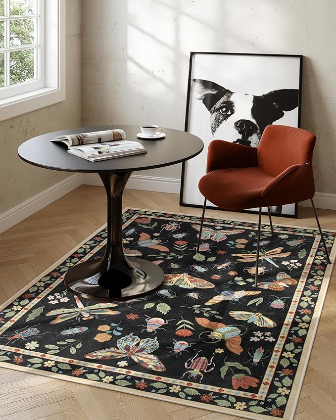 Lahome Insect 5x7 Area Rugs for Living Room, Soft Washable Rugs for Bedroom - Image 5