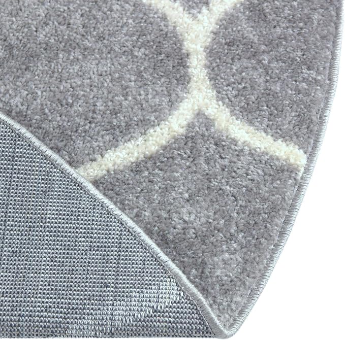 Rugs.com Lattice Frieze Collection Rug – 8' x 10' Oval Light Gray Medium Rug - Image 9