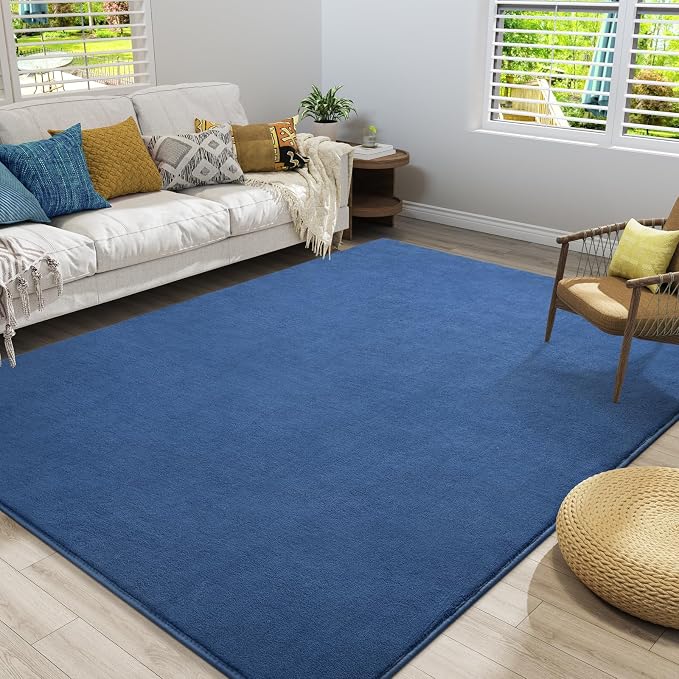 Amearea Large Modern Area Rugs for Bedroom Living Room, 5x8 Feet Blue Thickened - Image 6