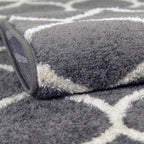 Rugs.com Lattice Frieze Collection Rug – 5' Octagon Dark Gray Medium Rug Perfect - Image 5
