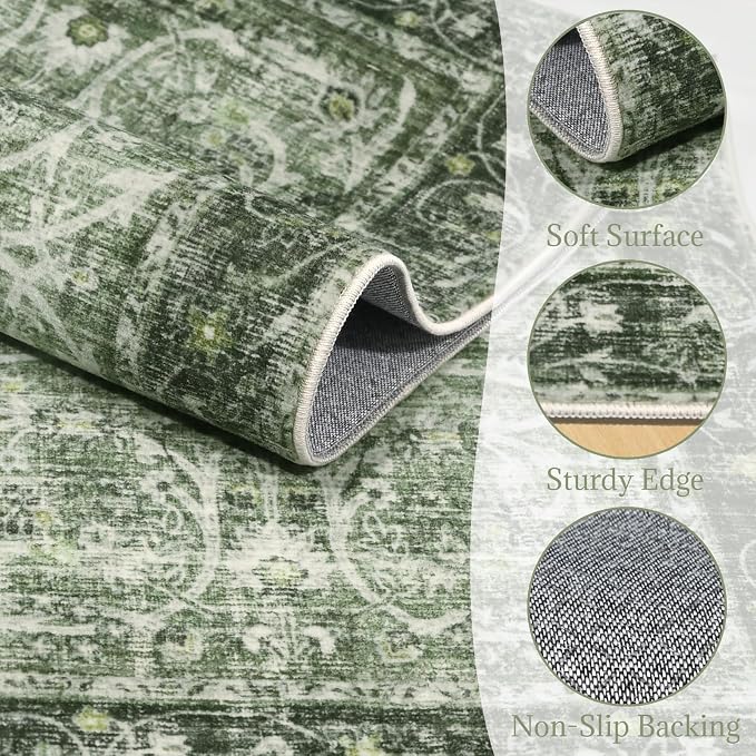 8x10 Washable Area Rugs Ultral Soft Non-Slip Stain Resistant Vintage Boho Large - Image 7