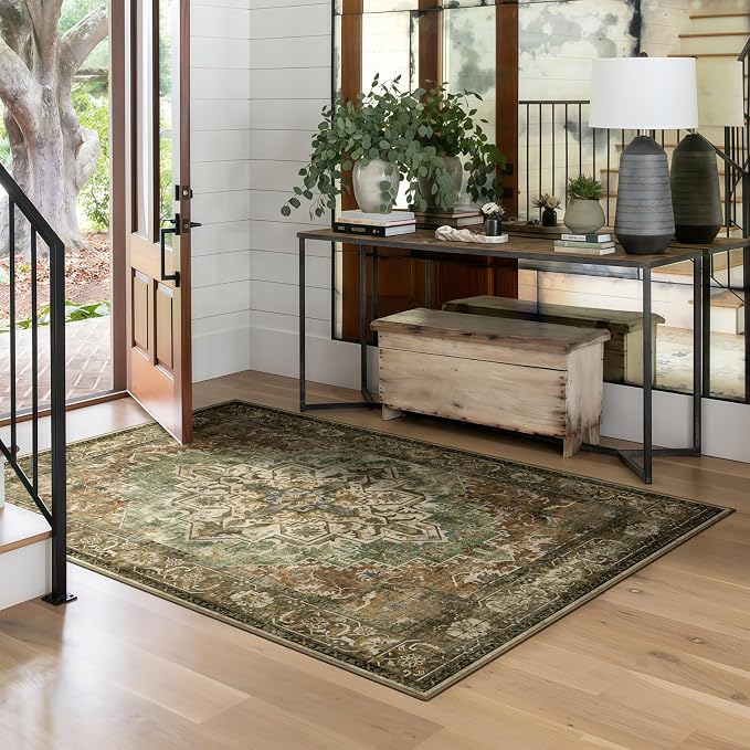 4x6 Machine Washable Area Rug for Living Room, Kids and Pets Friendly for - Image 8