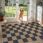 Lahome Checkered Easy Jute Indoor Outdoor Carpet, 3x5 Washable Rugs - Image 2