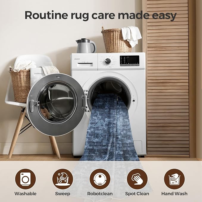 WITSHOCK 6x9 Area Rugs for Living Room: Machine Washable Non Slip Modern - Image 8