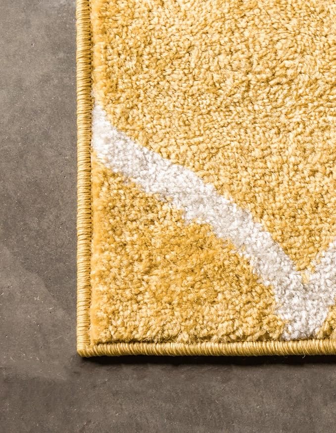 Rugs.com Lattice Frieze Collection Rug – 2' x 6' Runner Yellow Medium Rug - Image 8