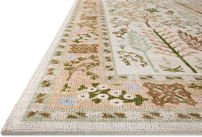 Loloi Rifle Paper Co. Canopy Collection CNP-01 Cream 3'-9" x 3'-9" Round Accent - Image 3