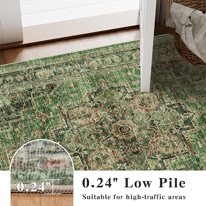 5x7 Area Rugs for Living Room Ultra-Soft Washable Rug Vintage Distressed Boho - Image 5