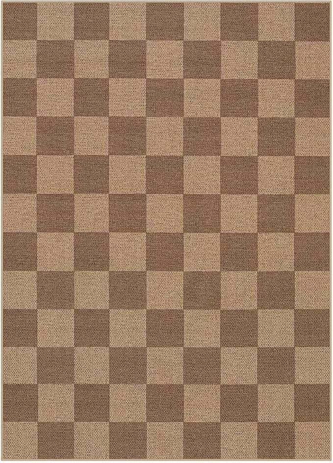 Lahome Checkered Easy Jute Living Room Rugs, 5x7 Large Dining Room Office - Image 7
