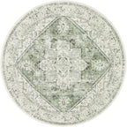 LIVEBOX Sage Green Round Rug 4ft, Vintage Tribal Circle Rugs - Image 7