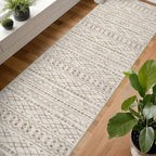KUTA Long Hallway Runner Rug 2.6x18 Non-Slip Washable, Moroccan Vintage Beige - Image 3