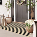 Outdoor Rug Front Door Mat 2'x4.3', Cotton Indoor Doormat Washable Black and by Sungea