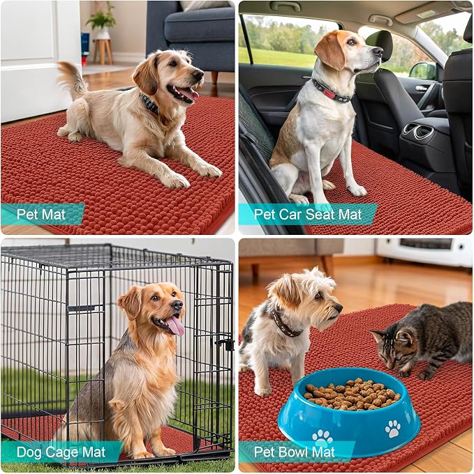 OLANLY Dog Door Mat for Muddy Paws 30x20, Absorbs Moisture and Dirt, Absorbent - Image 7
