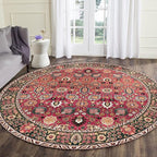 vivorug Round Rug 4ft Vintage Round Area Rug Non-Slip Indoor Carpet by vivorug