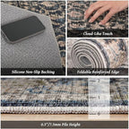 Washable 8x10 Area Rugs for Living Room, Boho Non-Slip Vintage Distress Large - Image 5