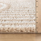 Rugshop Abstract Arch Shag Area Rug Beige 2' x 3' Ideal - Image 3