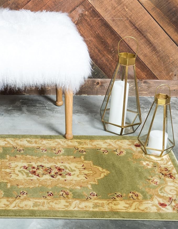 Rugs.com Chateau Collection Rug – 2' x 5' 3 Runner Green Medium Rug Perfect - Image 5