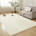 Andency 6x9 Area Rugs Cream, Large Shag Fluffy Soft Shaggy Rugs by Andency