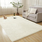 Andency 6x9 Area Rugs Cream, Large Shag Fluffy Soft Shaggy Rugs by Andency