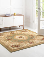 Rugs.com Chateau Collection Rug – 6 Ft Square Green Medium Rug Perfect - Image 3