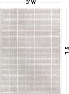 Rugshop Bohemian Stripe Lines Washable Non Slip Area Rug 3' x 5' Ivory - Image 2