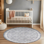 jinchan Round Rug 5ft Washable Circle Soft Rug - Image 3