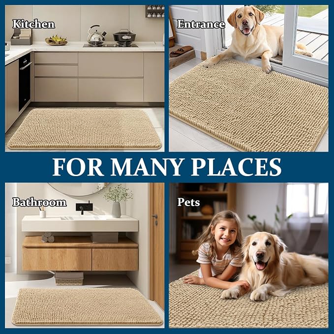 OLANLY Dog Door Mat for Muddy Paws 54x24, Absorbs Moisture and Dirt, Absorbent - Image 8