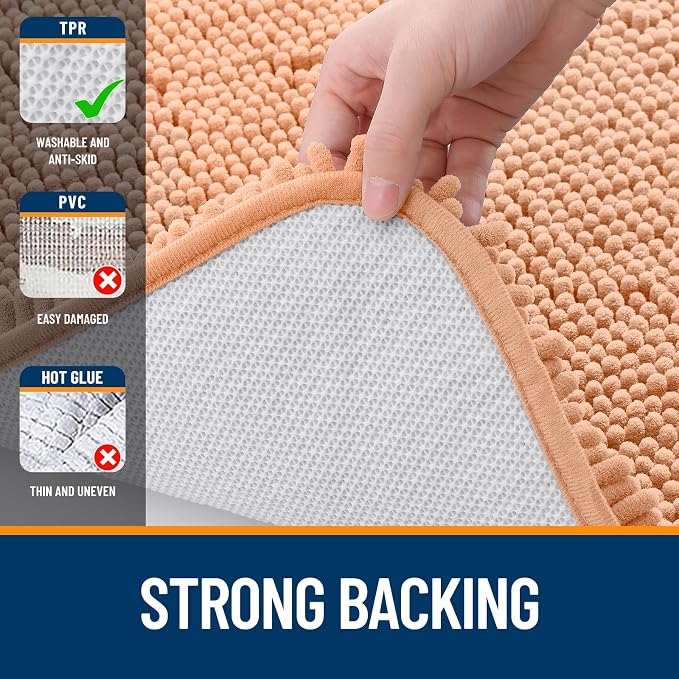 OLANLY Toilet Rugs U-Shaped 24x20, Extra Soft Absorbent Chenille Contour - Image 6