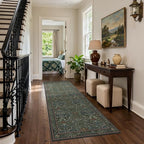 Bavni Floral Hallway Runner Rug 2'6" x 8', Washable Non Skid Boho Carpet by BAVNI