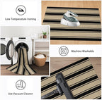Striped Outdoor Rug 3'x5', Cotton Hand Woven Rug Front Door Mat, Washable - Image 5