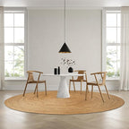 Hausattire Jute Braided Hand Woven Rug, 8 Feet Round – Natural, Boho Large Area by Hausattire