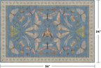Blue 2x3 Kitchen Rugs Non Slip Washable, 0.25" Low Pile Stain & Fade Resistant - Image 2