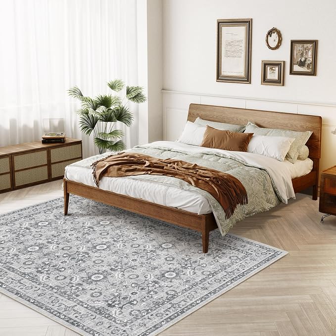 WITSHOCK Living Room Area Rugs 5x7: Soft Non-Slip Backing Washable Rugs Vintage - Image 3
