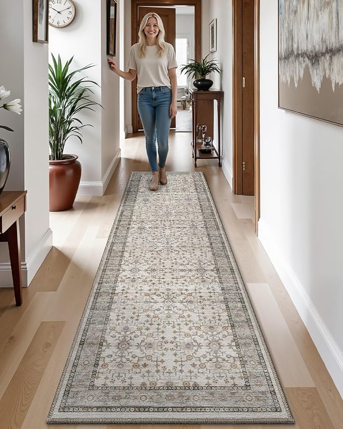 LUMI Washable Kitchen Rug, 23x59 Non-Slip Indoor Hallway Runner, Soft Low Pile - Image 5