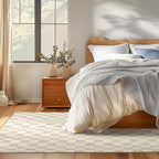EVERGRACE Checkered Plaid Area Rug 5x7, Soft Faux Wool Rugs Washable Anti Slip - Image 2