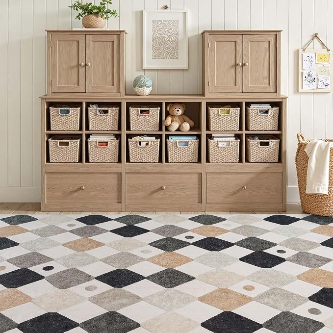jinchan Macy Area Rug 8x10 Kids Washable Indoor Non-Slip Black and White Modern - Image 5