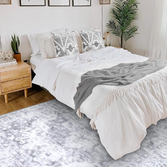 COMSLE 4x6 Rugs for Living Room Washable Area Rugs for Bedroom Faux Wool - Image 7