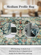 Lahome Bohemian Floral Medallion Round Rug - 3Ft Small Bedroom Round Area Rug - Image 8