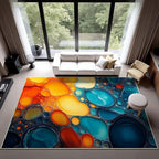 Modern Abstract Area Rug, Fluid Art Abstract Area Rug, Modern Colorful Bubbles - Image 3