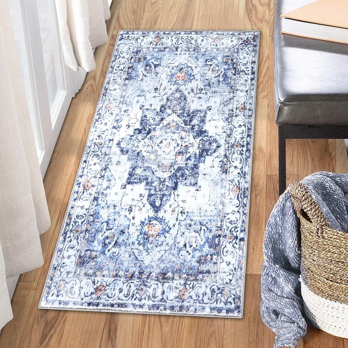 COMSLE Washable Door Mat, Front Door Mat Indoor Faux Wool Absorbent Small Rugs by COMSLE