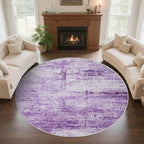 Round 6ft Abstract Rug, Modern Washable Indoor Circle Area Rugs - Image 2