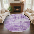 Round 4ft Abstract Rug, Modern Washable Indoor Circle Area Rugs by FLYRUGGO