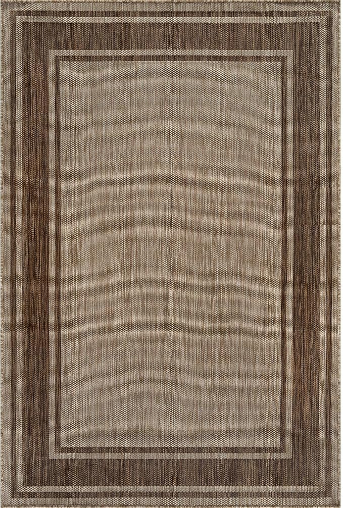 Beverly Rug Outdoor Rug 6x9 Modern Bordered Area Rugs - Image 2
