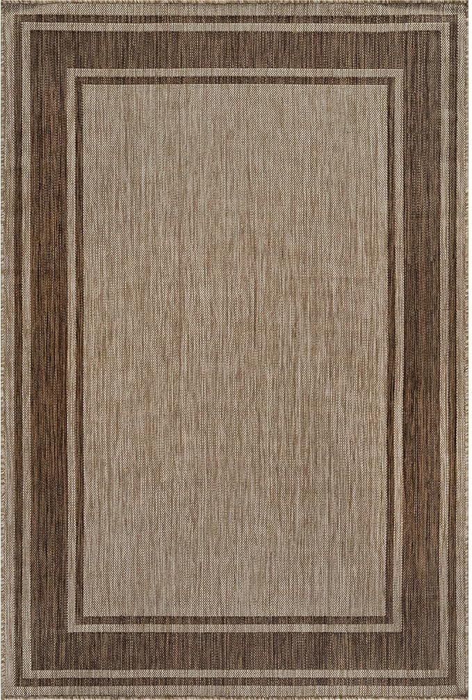 Beverly Rug Large Outdoor Rug 10x14 Modern Bordered Area Rugs - Image 2
