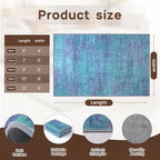 Abstract 6x9 Area Rug, Modern Teal Purple Throw Rugs - Image 6
