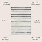 JONATHAN Y Williamsburg Minimalist Stripe Cream/Black Indoor Area Rug, - Image 2