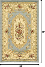 Rugs.com Chateau Collection Rug – 3' x 5' Light Blue Medium Rug Perfect - Image 2