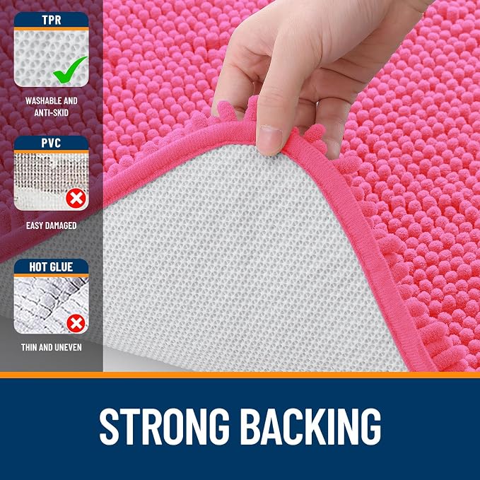 OLANLY Bathroom Rugs 36x24, Extra Soft Absorbent Chenille Bath Rugs, Rubber - Image 6