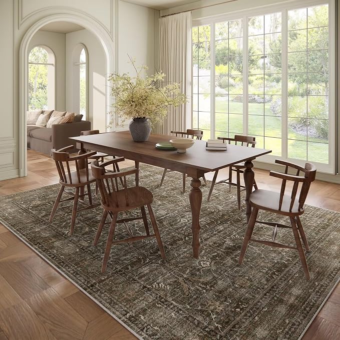 Washable 8x10 Area Rugs for Living Room, Boho Non-Slip Vintage Distress Large - Image 3