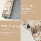 Washable 2'x3' Non Slip Rug Vintage Soft Low Pile Lightweight Boho Area Rugs - Image 8