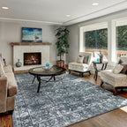 Morebes Washable Area Rugs 9x12 Living Room, Soft Black Rugs - Image 2